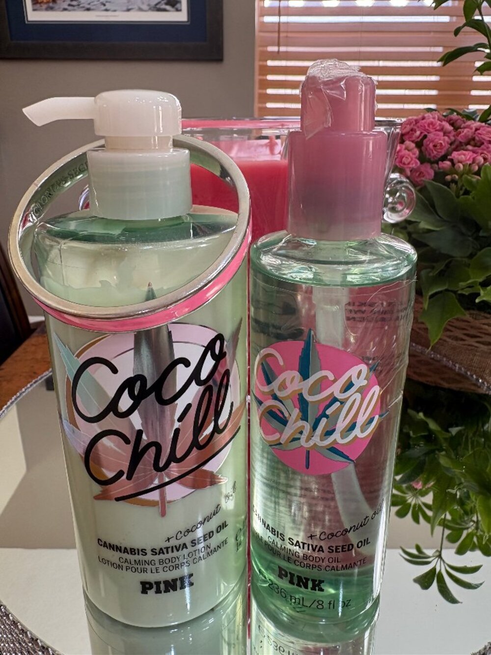 BNWT Victoria's Secret PINK Coco Chill Oil & Lotion & Pink Bracelet